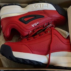 RED FILAS never worn.